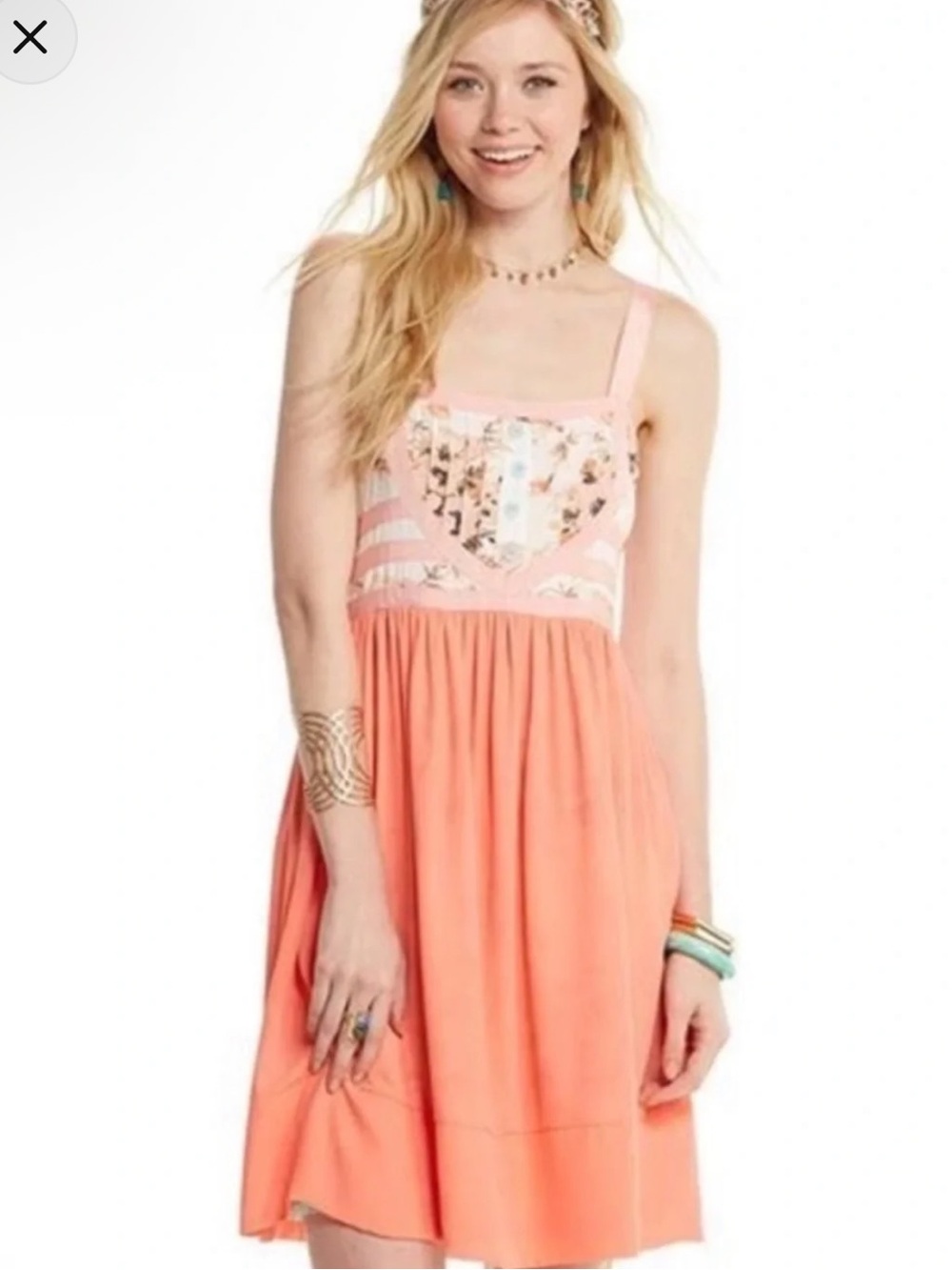 Matilda Jane Sleeveless Coral Sundress with floral liner